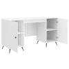 Glossy White Desk 142.5 X 50 X 75 Cm Engineered Wood