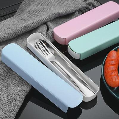 Ensemble de couverts portables en acier inoxydable 3 pièces: Baguettes, Cuillère, Fourchette pour Activités de Plein Air ou Étudiants.