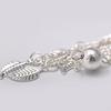 Double Layer Leaves Charm Anklet Foot Chain Summer Women Sandal Ankle Bracelet