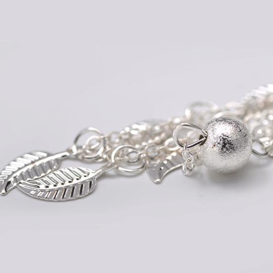 Double Layer Leaves Charm Anklet Foot Chain Summer Women Sandal Ankle Bracelet