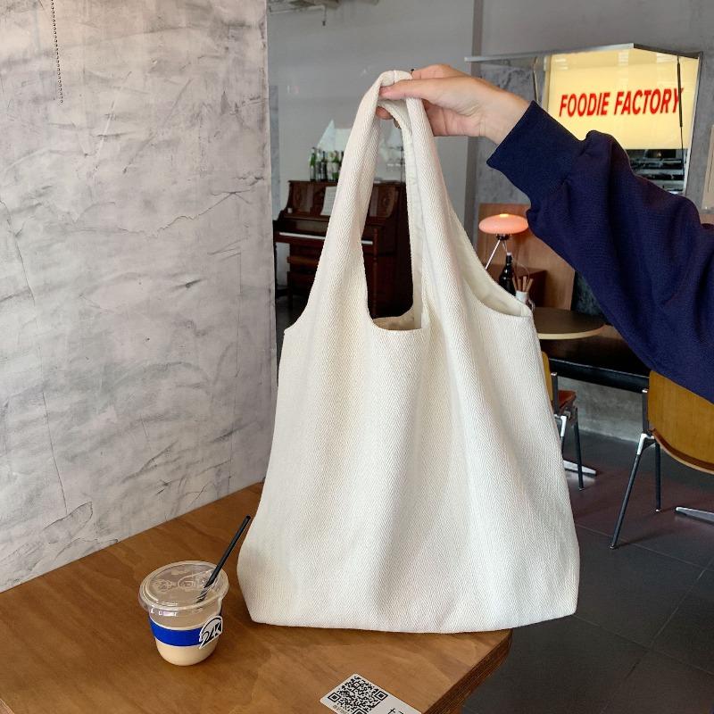 

Student vest bag, simple shoulder bag, portable shopping bag, large capacity solid color