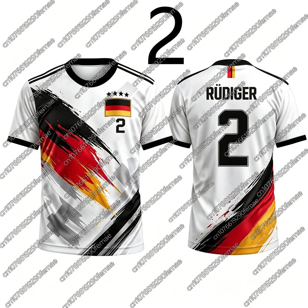 Germany Style 2026 Summer Soccer T-Shirt Boys Girls Men Women Couple Match Soccer Training Sportswear Outdoor Hiking Top