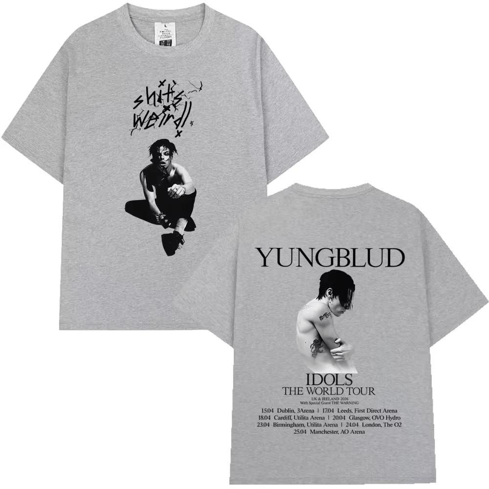 Yungblud IDOLS 2026 World Tour Merch TShirt Unisex HipHop Short Sleeve Casual 100 Cotton Loose Fit Top Women And Men Tshirts