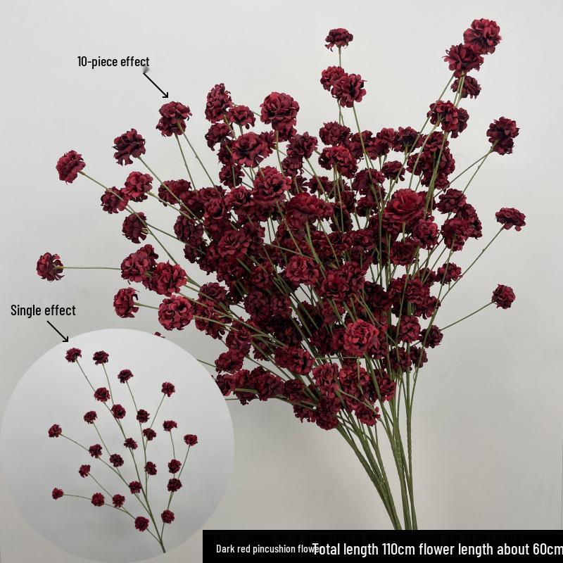 Shunran Dark Red Wine Artificial Wedding Flowers for Chinese Engagement Décor & Aisle Hanging Displays
