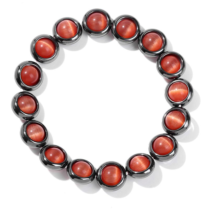 8mm Náramek Kočičí oko Nový Náramek z přírodního hematitu Trendy Energetické Prstenové Náramky pro Muže Ženy Léčivé Ochranné Šperky Dárek