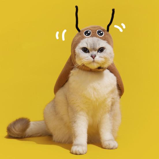 Cat Cockroach Cape Warm Velvet Cockroach Apparel with Antennae Pet Cosplay Accessory for Small And Medium Pets