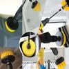 Temu 40-Piece Car Cleaning Set: Electric Drill Brushes, White Cloths, and Sponges