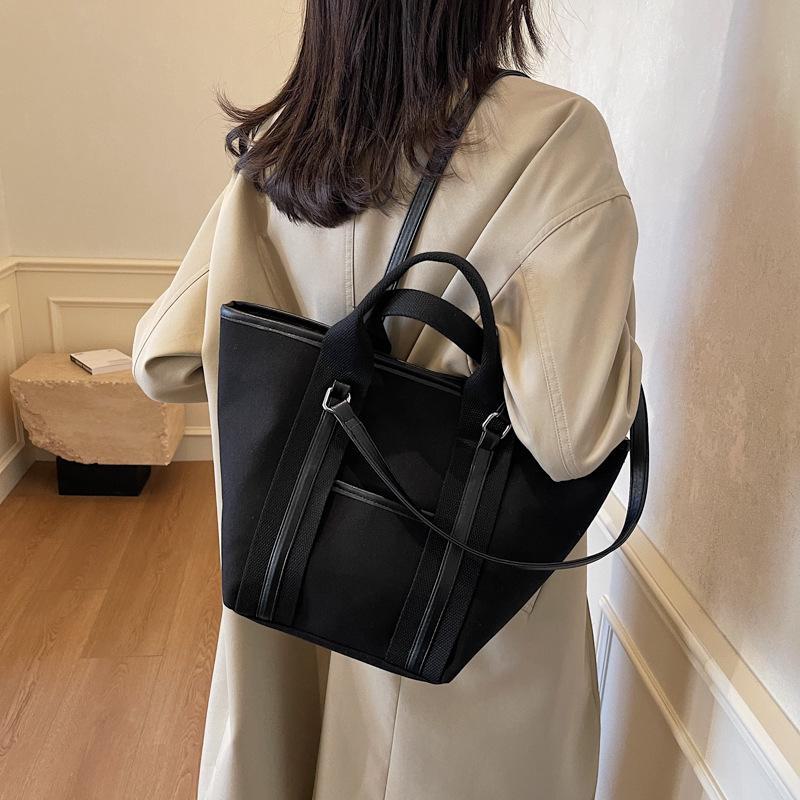 Women's 2025 Canvas Shoulder Tote Bag - High-Capacity, Handbag & Commuter Style
