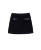 Salon De Yon Velvet Quilting Mini Skirt