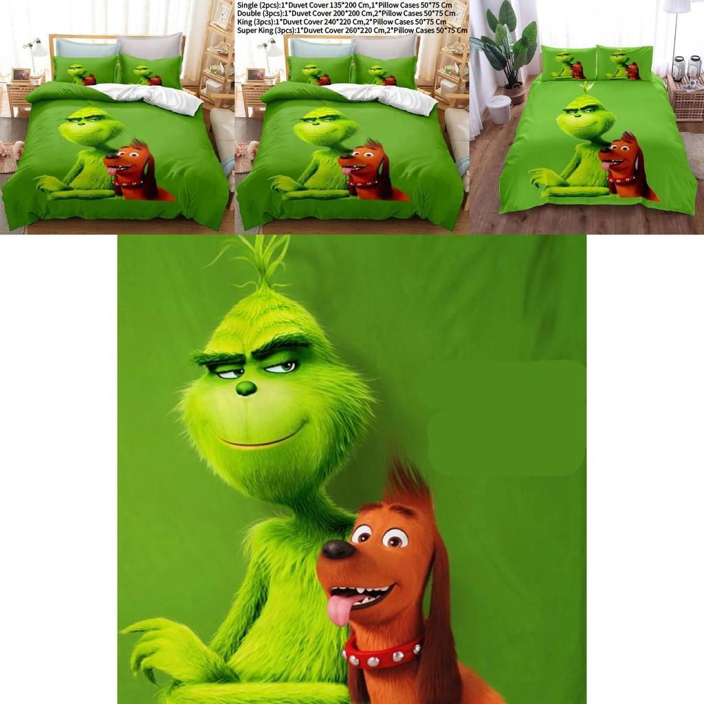 The Grinch Cartoon Character 3d Printed Duvet Cover Set For Modern Bedroom Decor