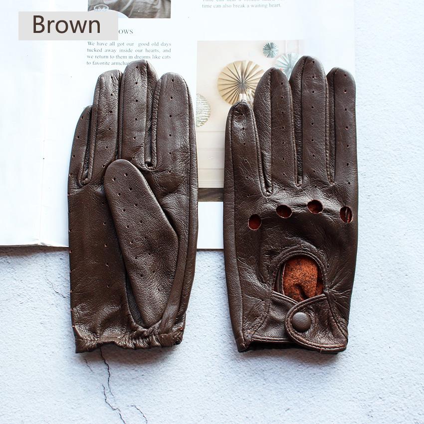 

Перчатки для вождения из кожи для женщин, однослойные, без подкладки, тонкие, полые, для езды на велосипеде, перчатки для вождения на открытом воздухе, бесплатная доставка 8 1/2 коричневый