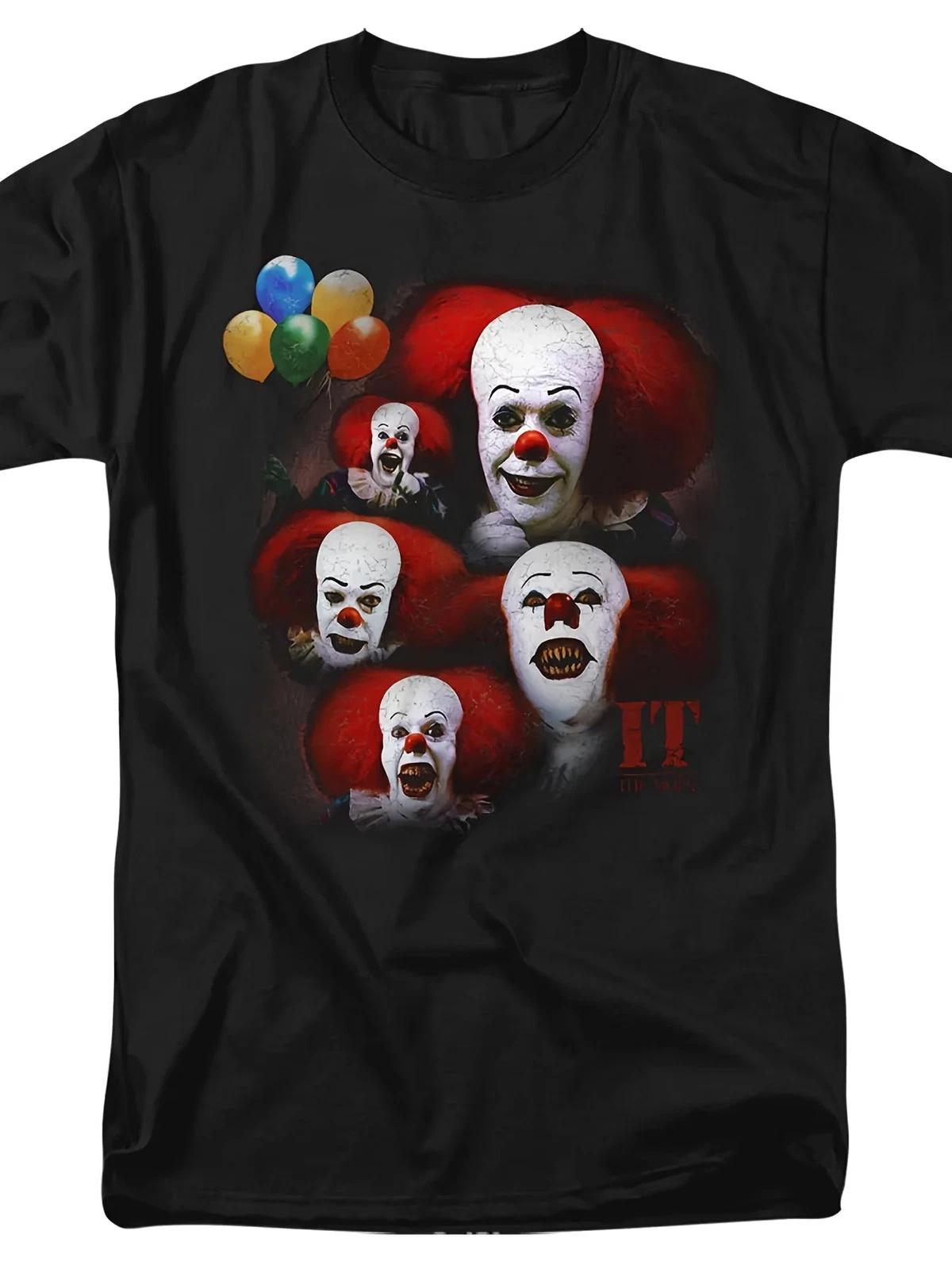 Women s Pennywise Horror Clown Faces Graphic Tee - IT Movie Inspired Red & Ballo XS