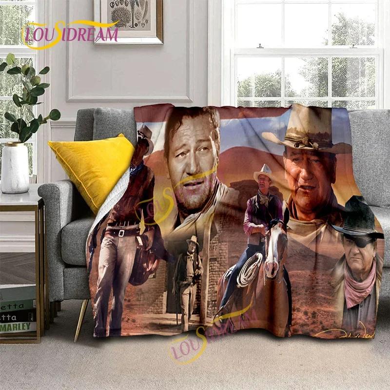 

John Wayne Blanket Super Soft 3D Printed Famous Cowboy Actor John Wayne Flannel Blanket Home Bedroom Washable Warm Lazy Blanket 75x90cm