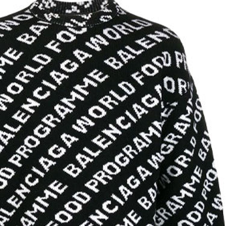 Balenciaga World Food Programme Allover Sweater 'Black' Men's 612957T15651070