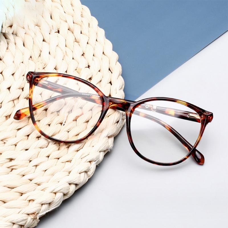Spring Leg Anti-blue Light Oval Prescription Eyeglasses Women TR90 Cat Eye Short-sight Eyewear Diopter 0 -0.5 -0.75 -1.0 To -6.0