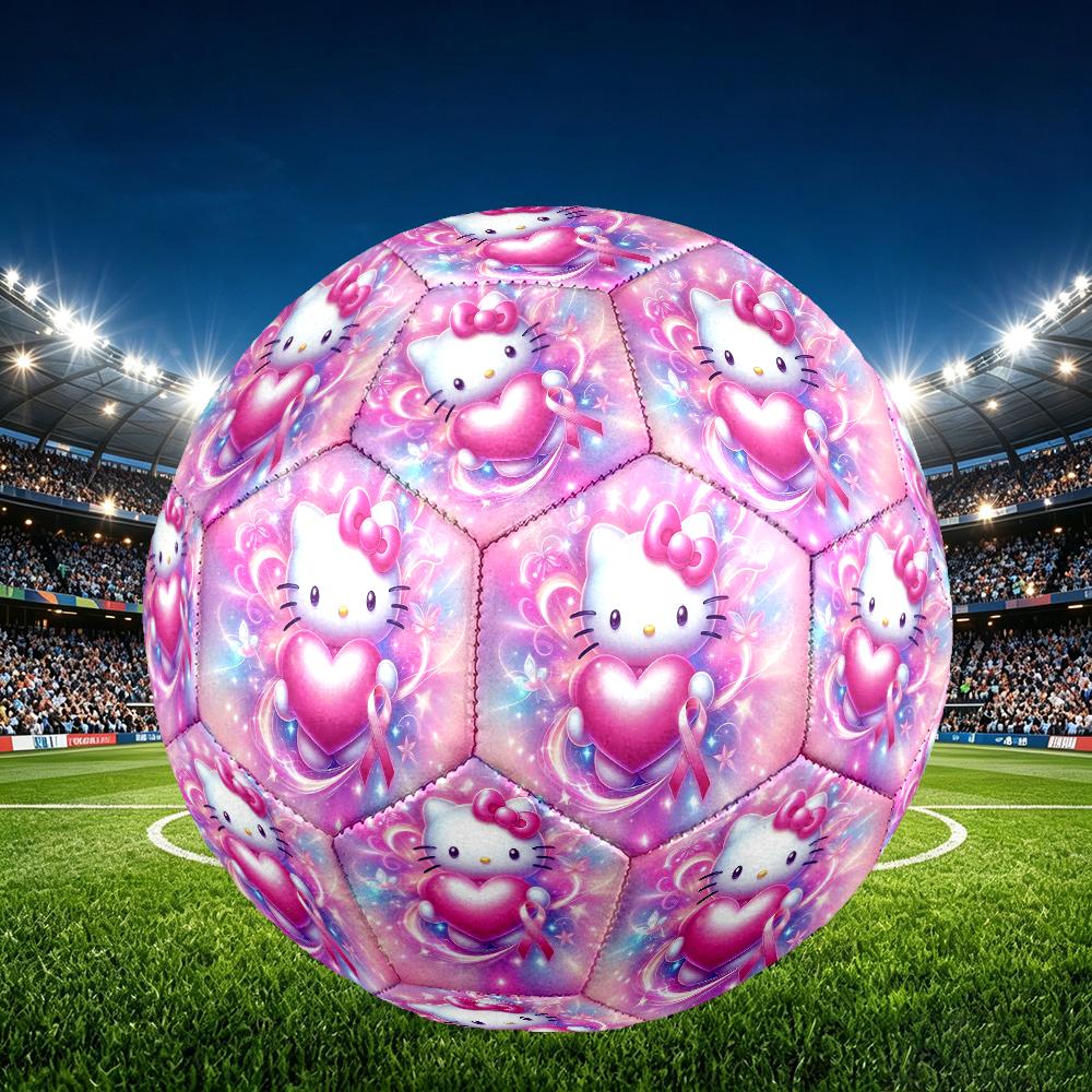 1pc Size 5 Hello Kitty Design Soccer Ball - Anti-slip Football for Outdoor Sports Activities, Durable Ball for Game Play