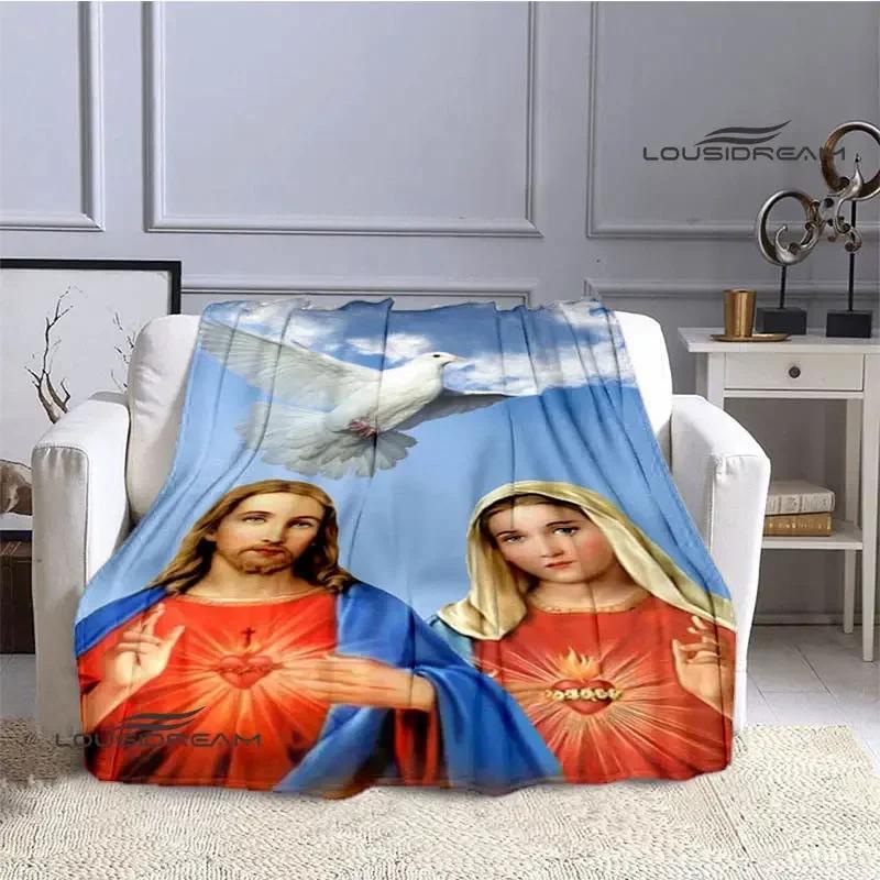 Virgin Mary Faith Print Blanket Flannel Soft Comfort Blanket Home Travel Blanket Kids Warm Blanket picnic blanket birthday gift
