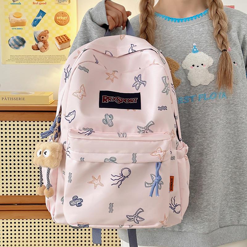 Cartoon backpack girl college student high school student commuter schoolbag women's new travel backpack
