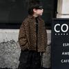 Autumn New Boy's All-match Retro Lapel Leopard Print Coat