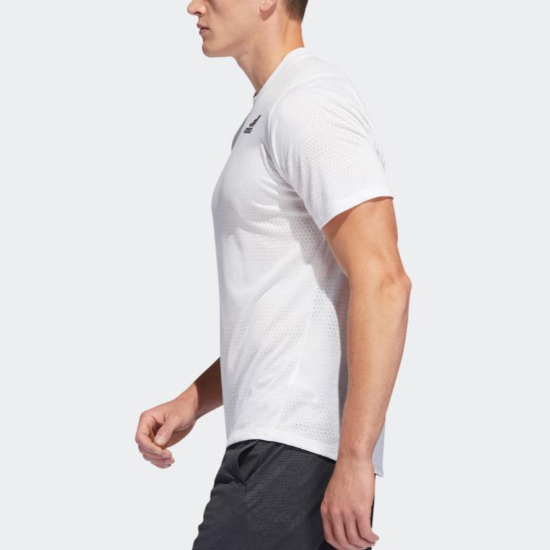 Adidas Training Freelift Tec GF Aeroknit Crew Neck Pullover Sports Short Sleeve T-Shirt Men Tops White DU1365