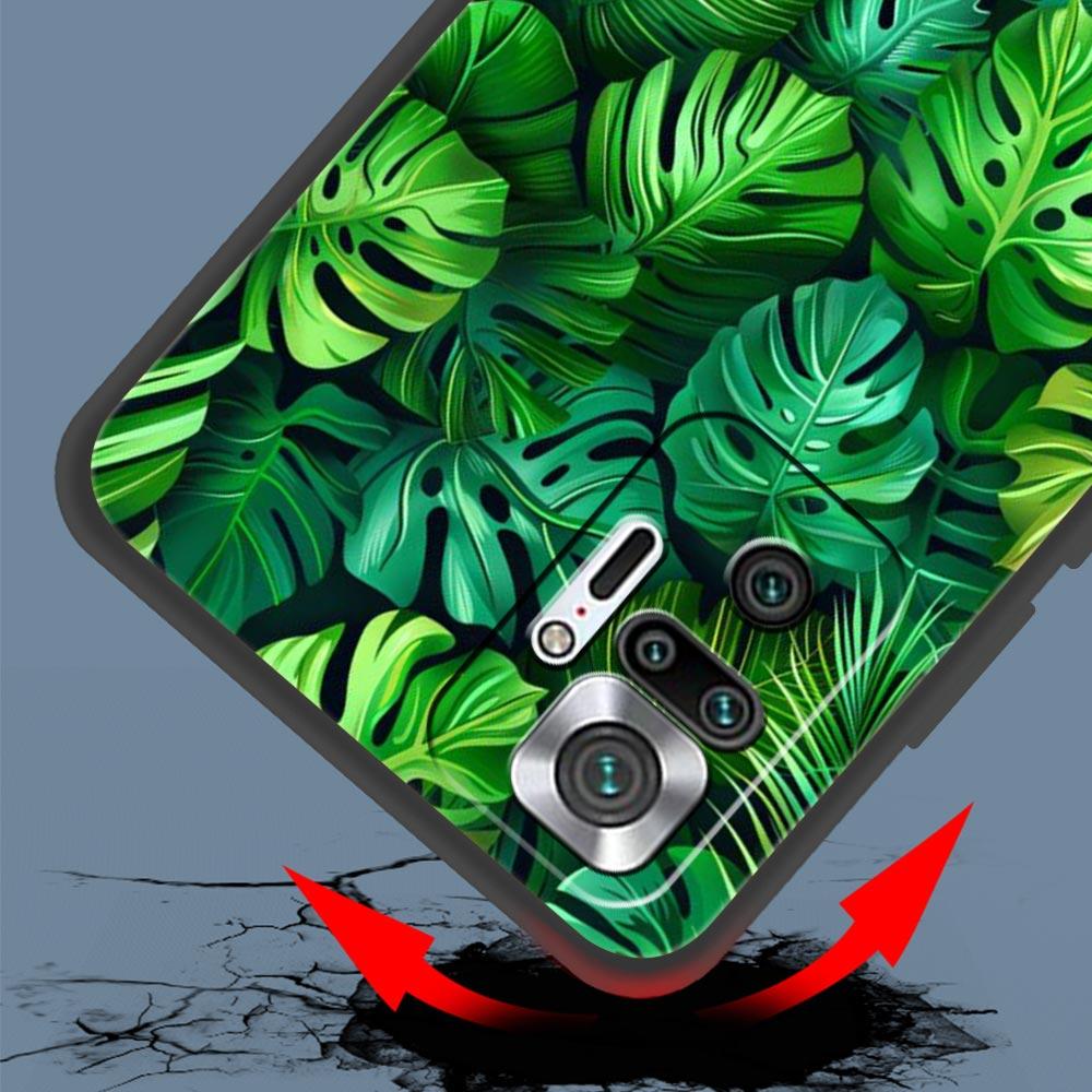 Leaves Monstera Green Phone Case For Xiaomi Redmi Note 14 13 5G 10 11 12 Pro Plus 4G 14C 13C 12C 10C Black Cover