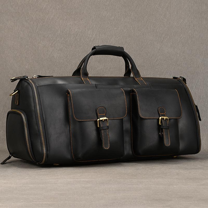 Large Men's Duffle Bag Genuine Leather Travel Bags For Men Male Handbags Weekender Suit Bag On Luggage Luxury Handbag For Suits