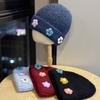 Women's Hats  Women's Autumn and Winter Woolen Hats Knitted Hats Cold Hats Winter Warm Confinement Hats Baotou Hats Cute Flowers