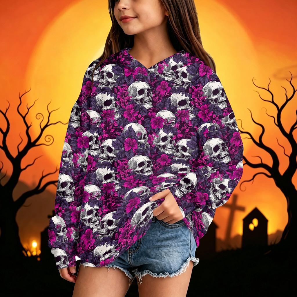 Kids' Casual Halloween Print Hoodie Sweatshirt for Boys and Girls