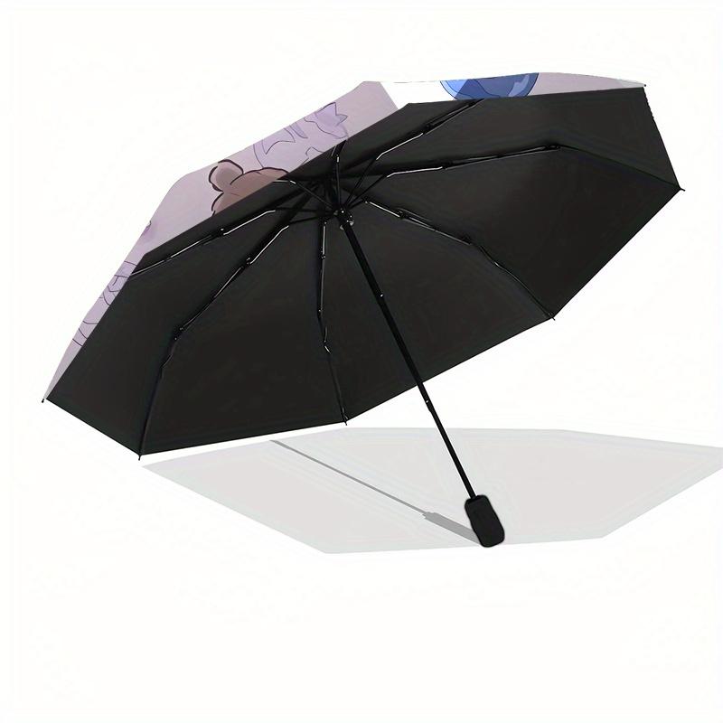 Kuromi,Blueberry Automatic Folding Umbrella-Simple 8-Rib Design, Bright Cartoon Pattern, Durable Iron Frame, Suitable For Travel, Outdoor, B
