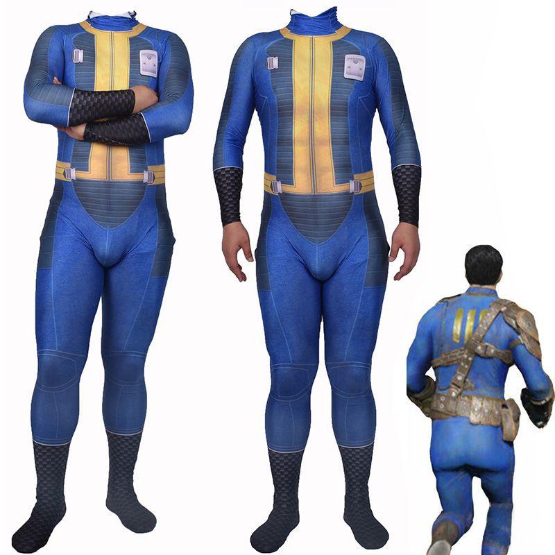 Authentisches Fallout 4 Überlebender Cosplay für Nate Vault 111 Jumpsuit Bodysuit für Halloween
