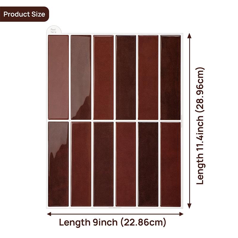 5/10Pcs Non Fading Wall Tile Stickers Peel and Stick Waterproof Oil Proof Heat Resistant for Dining Area Wall Decoration