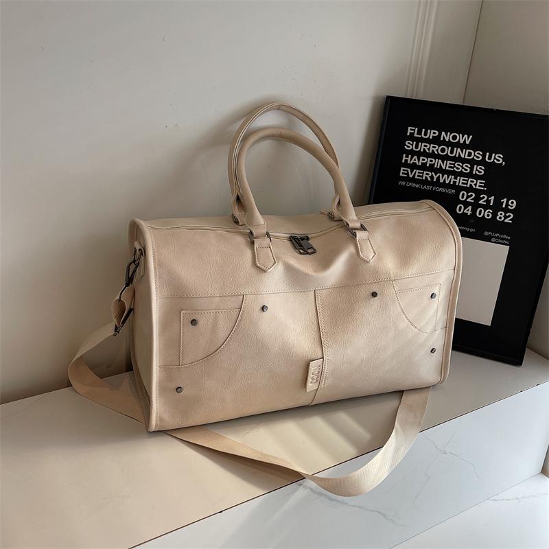 Large Capacity Handbag Short Distance Travel Bag PU Women's Fitness Luggage Bag