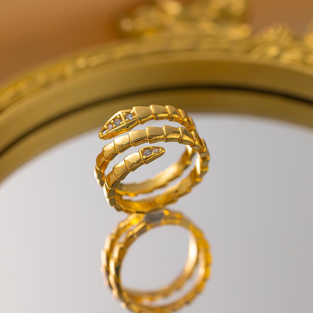 Exquisite super flash zircon ring for girls, light luxury, high-end sense opening adjustable ring, simple real gold electroplating