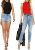 New Arrival Women's High Neck Sleeveless Jumpsuit - European & American Style, Sexy & Slimming