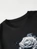 Men's Rose Printed Round Neck T-Shirt
