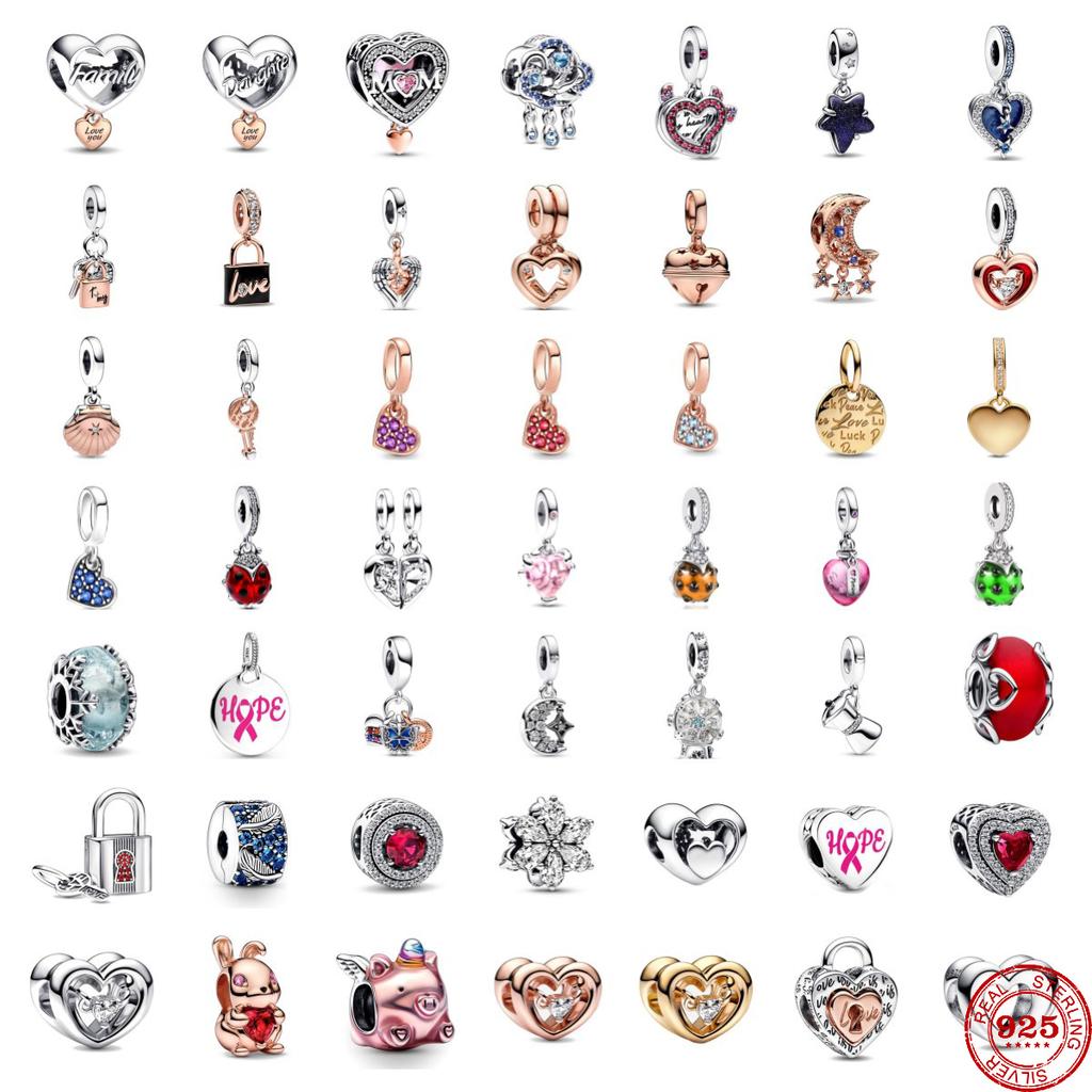 New Fashion Copper Family Tree Heart Dangle Charm Bead Pandent Fit Original Bracelet Accessories Diy Women Jewelry