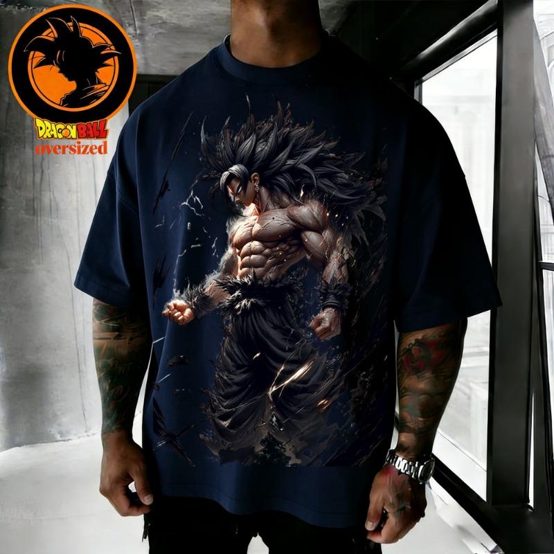 2026 Summer Dragon Ball Series Retro Pure Cotton Men's T-shirt Wukong Printed Oversized Casual Shirt Unisex Parent-child Suit