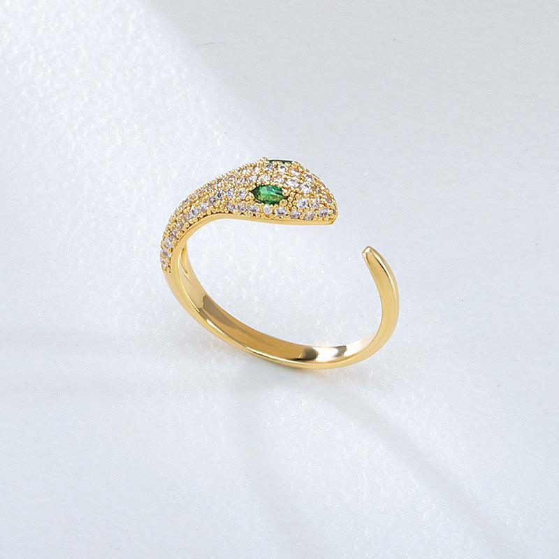 Open Snake Series High-end Open Ring, Light Luxury, Niche, Trendy, Cool and Versatile European