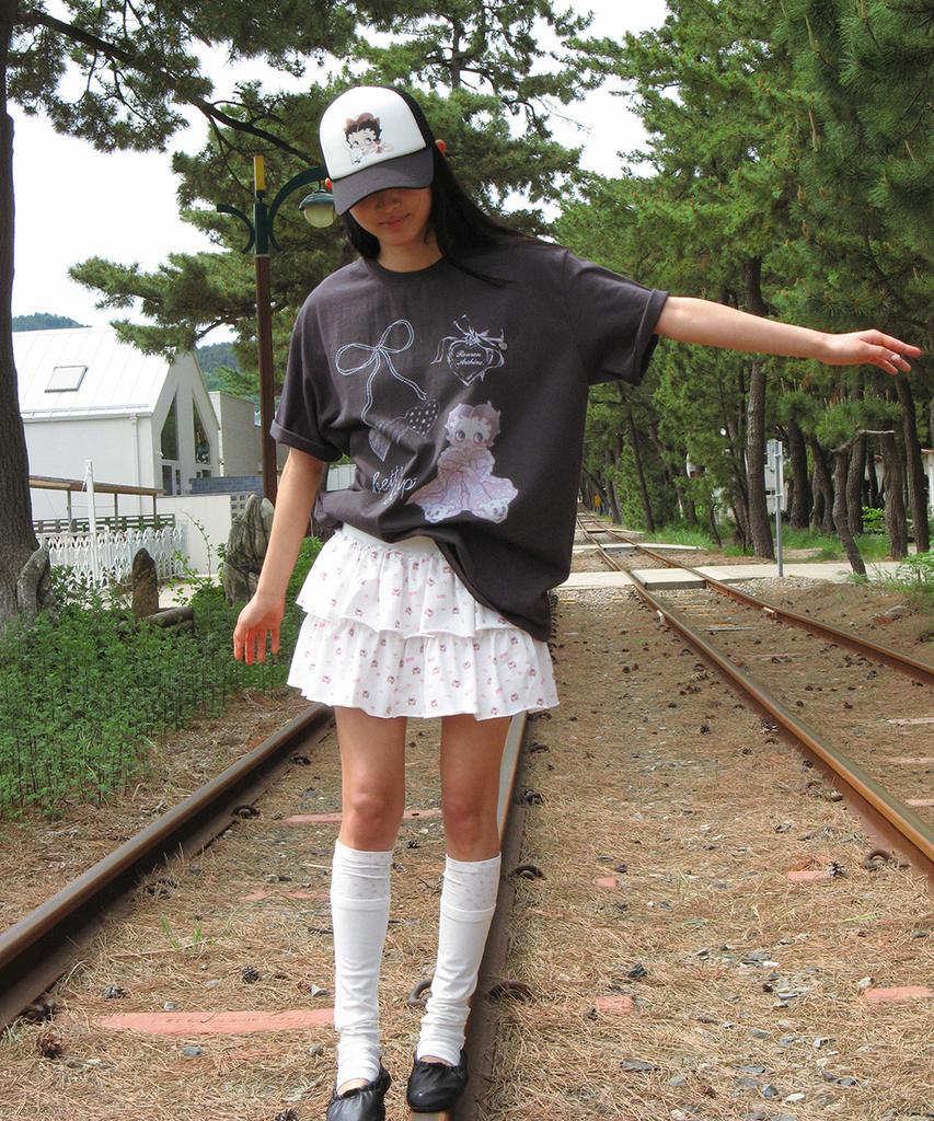 RONRON Betty Boop Pattern Pantskirt White