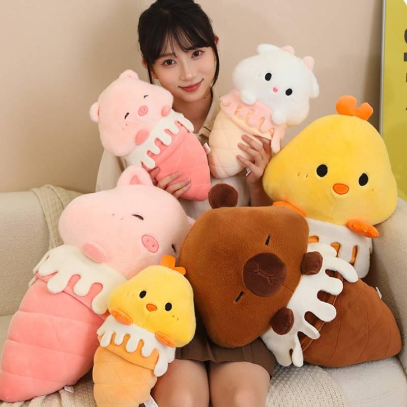 Adorable Cartoon Ice Cream Plush Toy Featuring Cute Capybara Pig Design For Kids