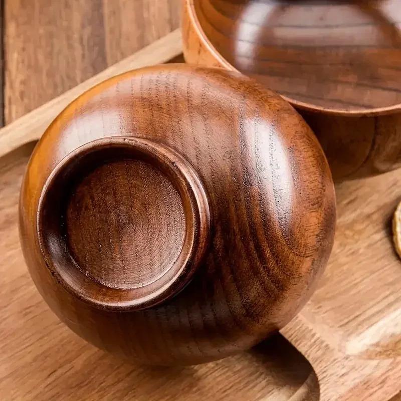 Japanese Sour Jujube Wood Bowl Kitchen Soup Bowls Salad Bowls Food Containers Natural Wooden Bowls Wooden Utensils