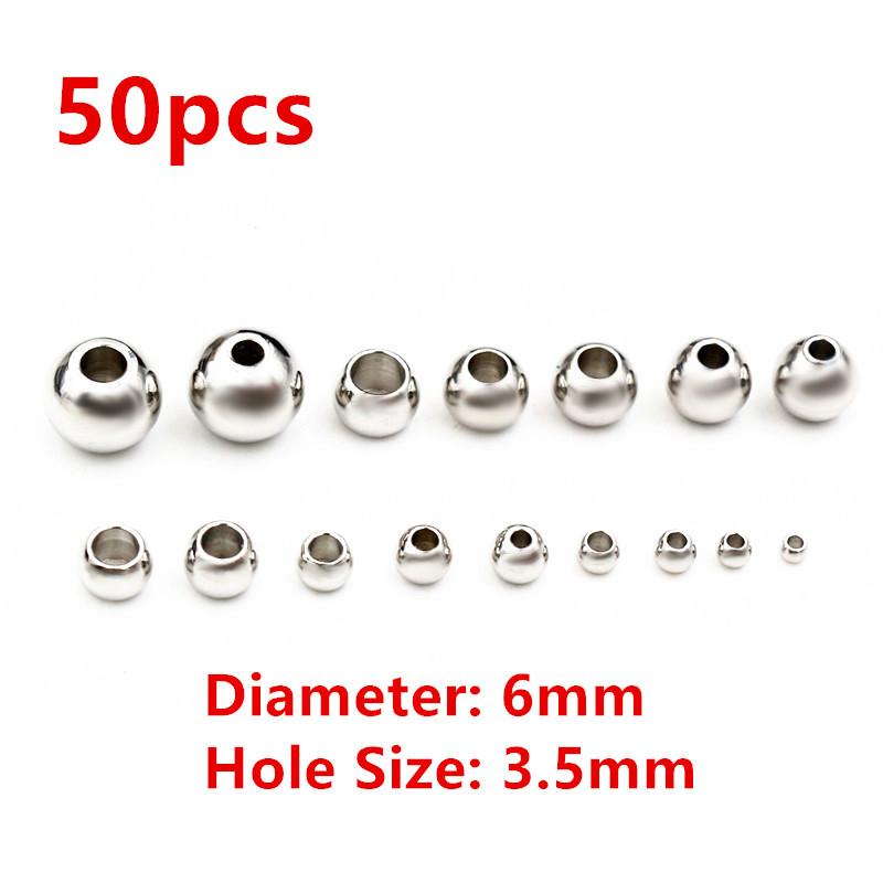 30-100pcs 2-8mm Stainless Steel Gold Color Spacer Beads Charm Loose Bead DIY Bracelets Necklace Beads for Jewelry Making Charms
