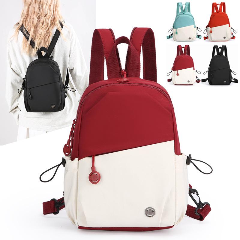 New Style Women'S Student Backpack Multi-Purpose Color-Blocking Casual Crossbody Chest Bag Trendy Lightweight Street Travel Small Backpack