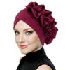 Elastic Flower Turban Hat Ruffle Flower Edge Beanies Hats New Pre Tied Bonnet  For Wedding