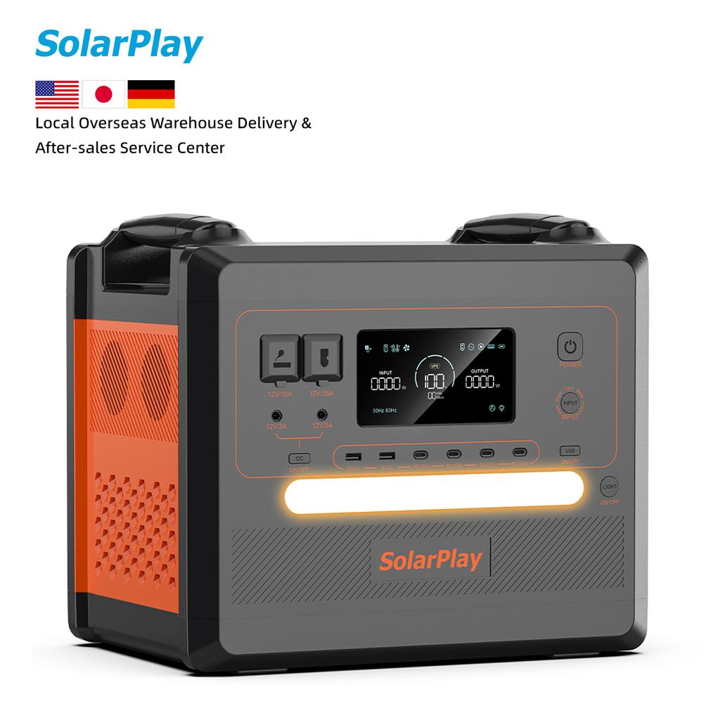 Premium Lithium Battery Hybrid 220V 2500W 2304Wh Portable Power Station Large Capacity AC DC Emergency Solar Generator