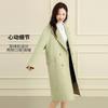 Sheep wool double breasted coat - autumn and winter loose, medium long, versatile women's coat with temperament