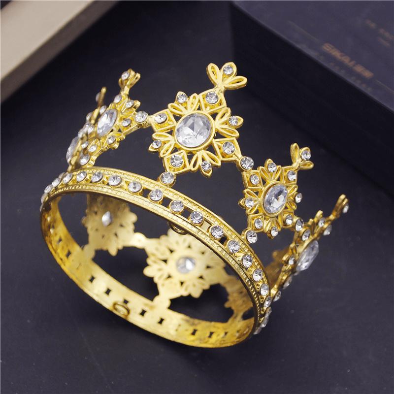 Birthday Crown Cake Decoration Small Circle 8cm Children Diadem Bridal Wedding Hair Jewelry Tiaras Head Ornaments