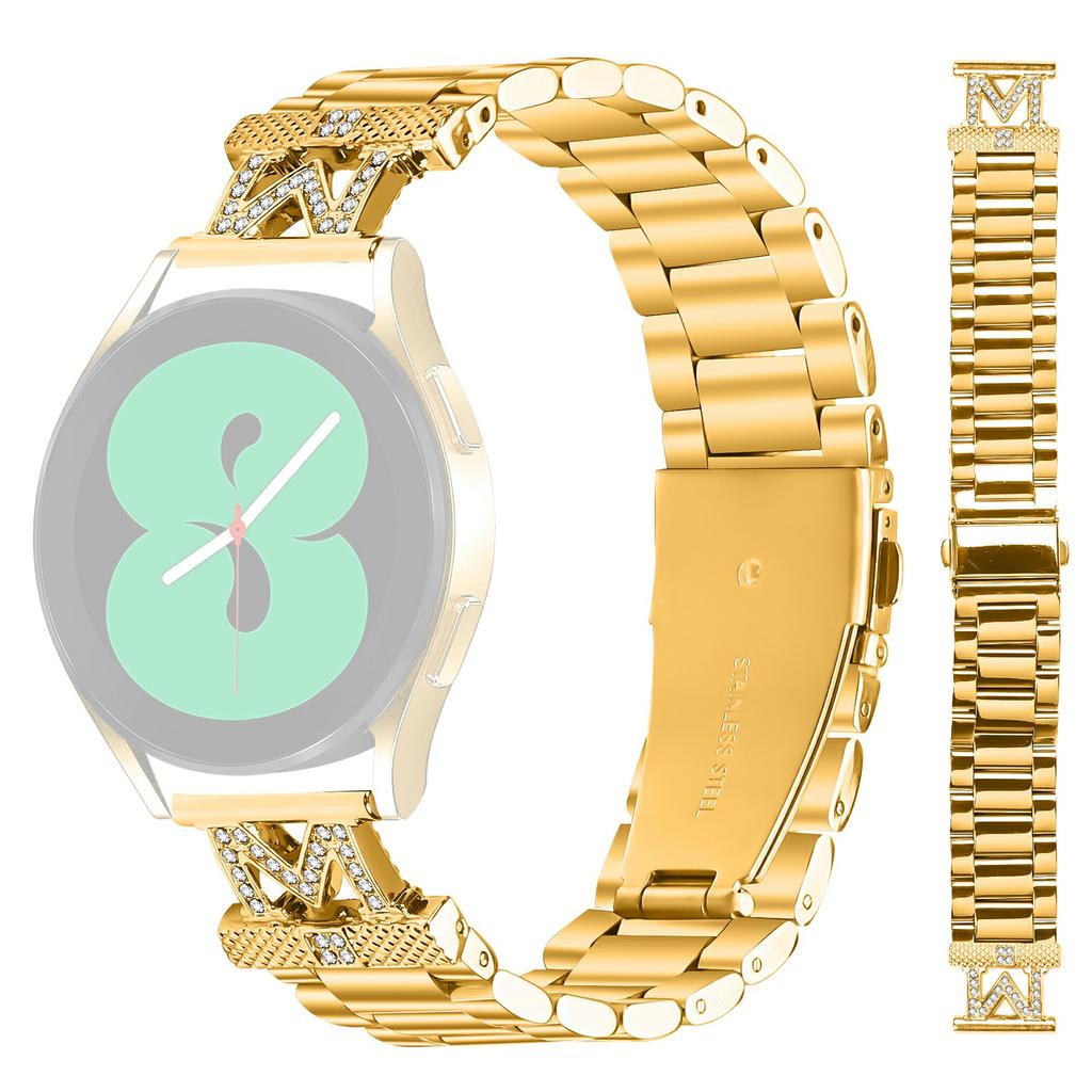 Für Garmin Forerunner 645/Forerunner 645 Music Uhrenarmband Strassdekor 3-gliedriges Edelstahlband