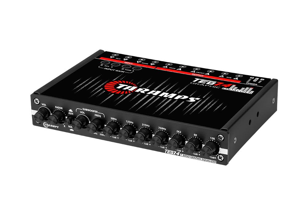 TARAMPS TEQ 7.4 Pro Car Audio System 7 Band Graphic Equalizer EQ Blue Lighting