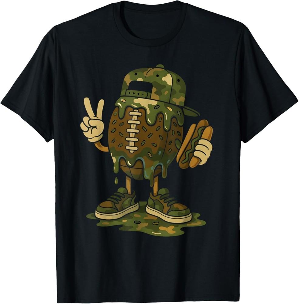 

Football Drip Camo Boys Football Ice Cream Youth Game Day unisex T-Shirt 2XL